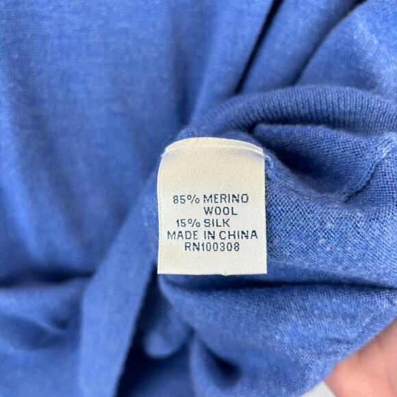 Peter Millar Sweater XL Blue Golf Silk Merino Wool Blend Classic Fit Crown Soft - Picture 6 of 10